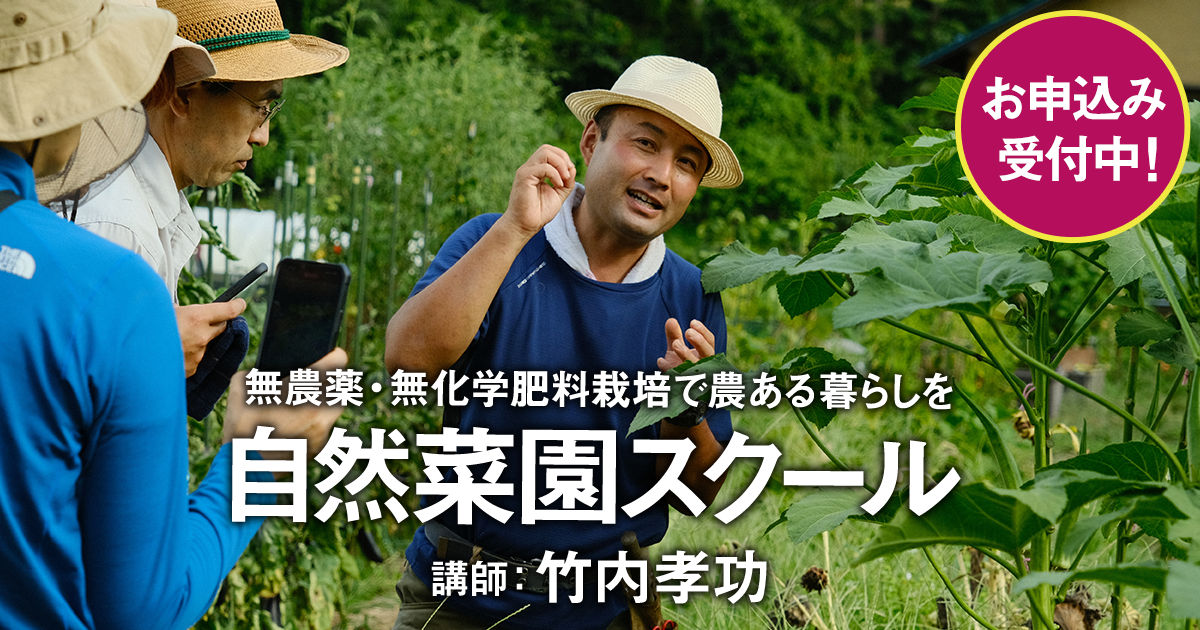 自然菜園スクール2025｜竹内孝功｜無農薬・無化学肥料栽培で農